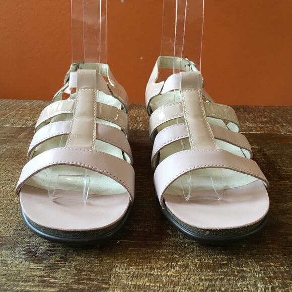 SAS Allegro Heel Strappy Sandal Womens 9 M Pale Pink Leather Minimalist Staple - Picture 4 of 11